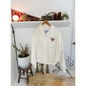Vintage 1980s Upstream Division Malibu California Satin Jacket XL 25 x 25.5